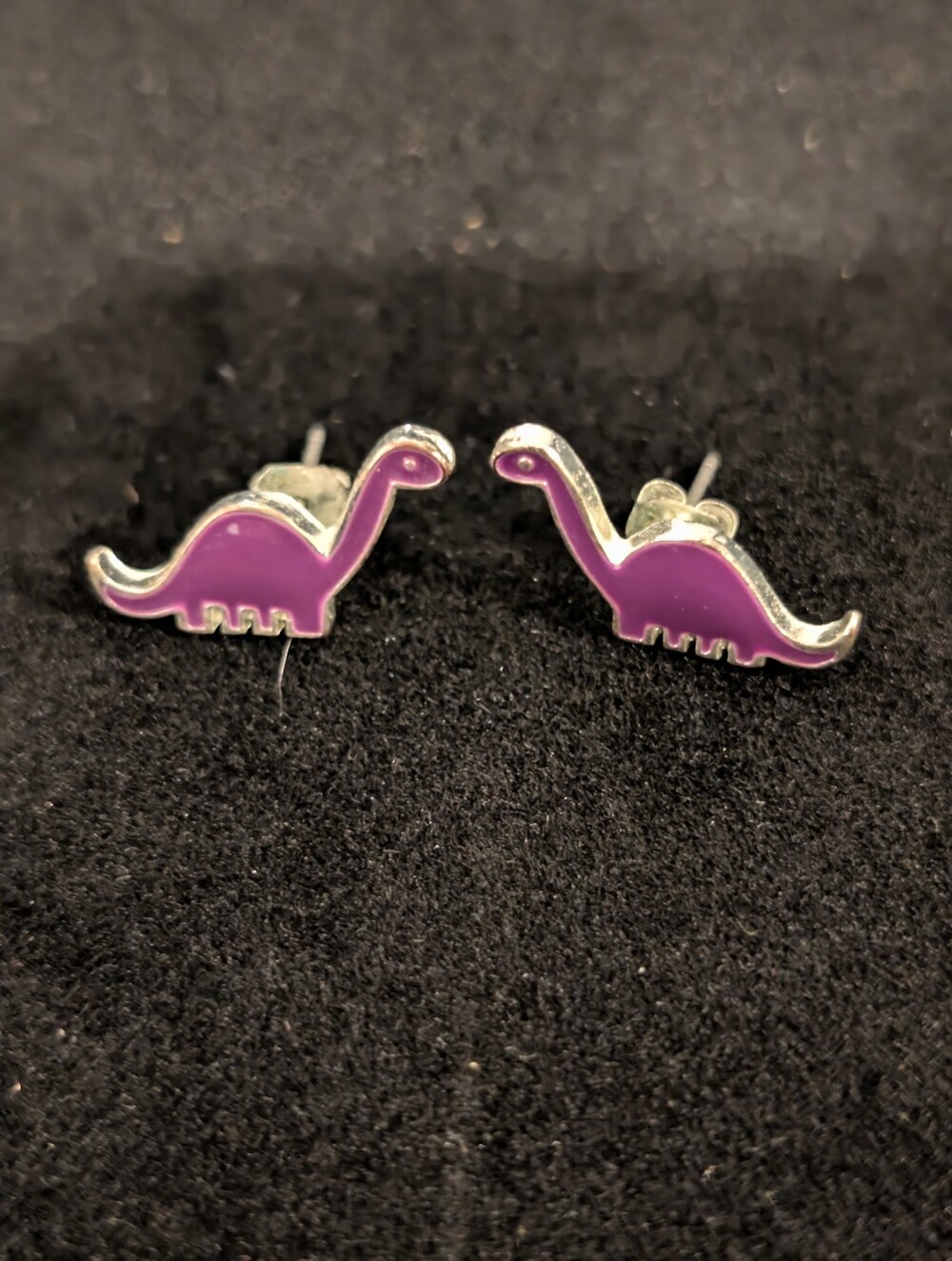 Vintage Claire's Purple Dinosaur Stud Earrings
